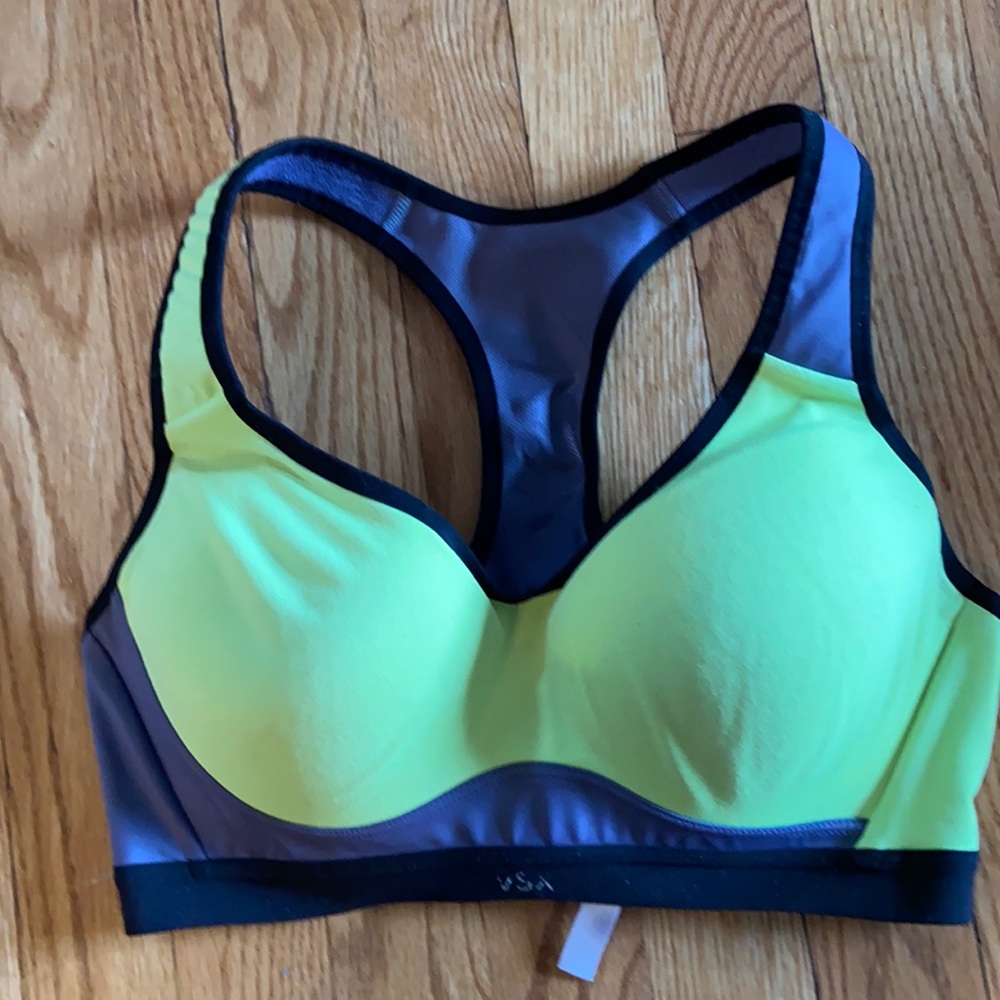 EUC VSX sports bra. Neon with gray and black accents. 34C.